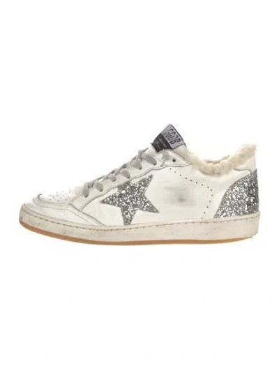 Pre-owned Golden Goose Leather Glitter Accents Sneakers