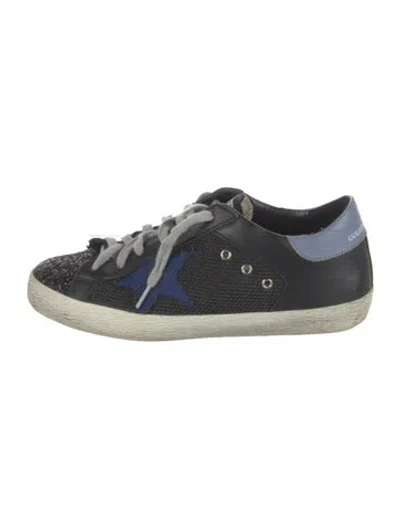 Pre-owned Golden Goose Leather Glitter Accents Sneakers In Multi