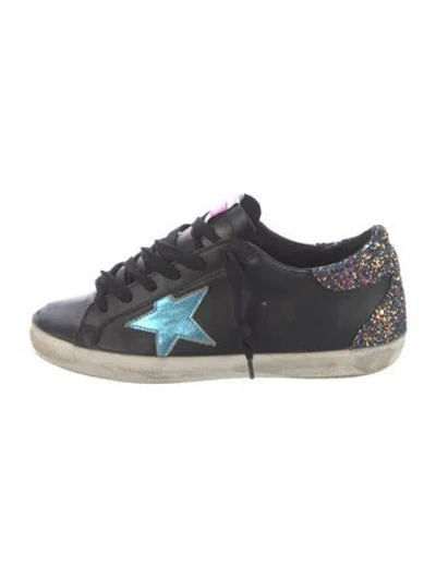 Pre-owned Golden Goose Leather Glitter Accents Sneakers In Multi