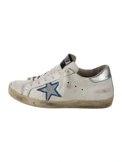 Pre-owned Golden Goose Leather Glitter Accents Sneakers In Neutral
