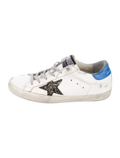 Pre-owned Golden Goose Leather Glitter Accents Sneakers In Neutral