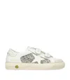 Golden Goose Boys Gold Kids Old School Glitter-embellished Leather Low-top Trainers 9-12 Years In White