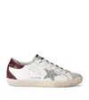 Golden Goose Super-star Embellished Leather Sneakers In Burgundy