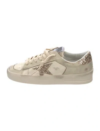 Pre-owned Golden Goose Leather Graphic Print Sneakers In Neutrals