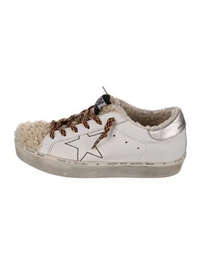 Pre-owned Golden Goose Leather Graphic Print Sneakers In White