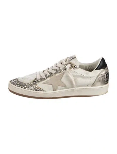 Pre-owned Golden Goose Leather Graphic Print Sneakers In White