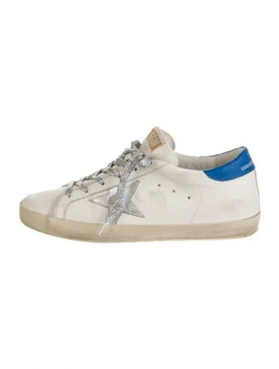 Pre-owned Golden Goose Leather Graphic Print Sneakers In White
