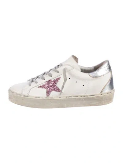 Pre-owned Golden Goose Leather Graphic Print Sneakers In White