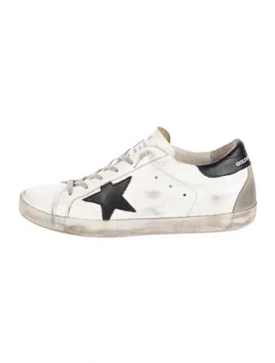 Pre-owned Golden Goose Leather Graphic Print Sneakers In White