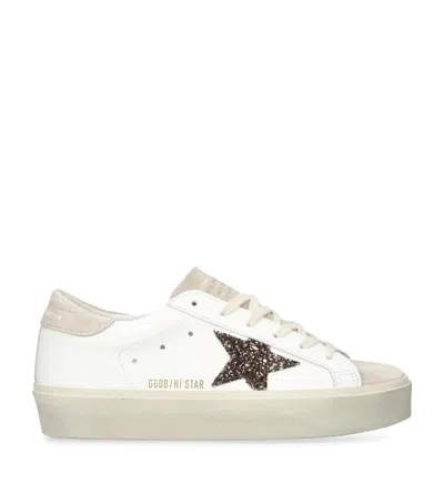 GOLDEN GOOSE LEATHER HI STAR SNEAKERS