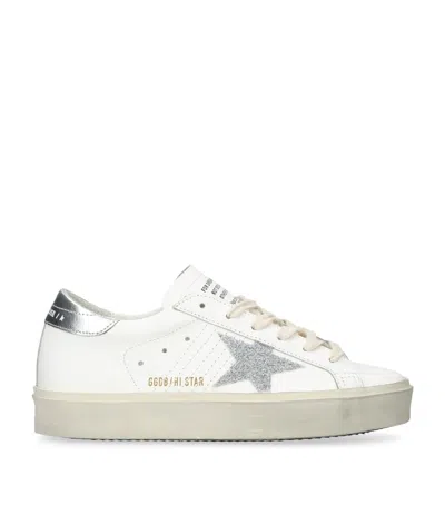 Golden Goose Leather Hi Star Sneakers In White
