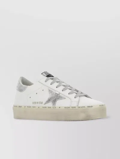 Golden Goose Leather Hi Star Sneakers With Iconic Patch In Multi