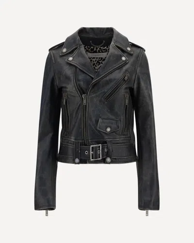 Golden Goose Leather Jacket In Black
