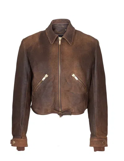 Golden Goose Journey Jacket In Coffee Color In Brown