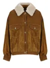 Golden Goose Suede Jacket In Brown