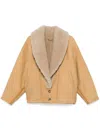 Golden Goose Women's Luxurious 100% Leather Jacket In Neutrals
