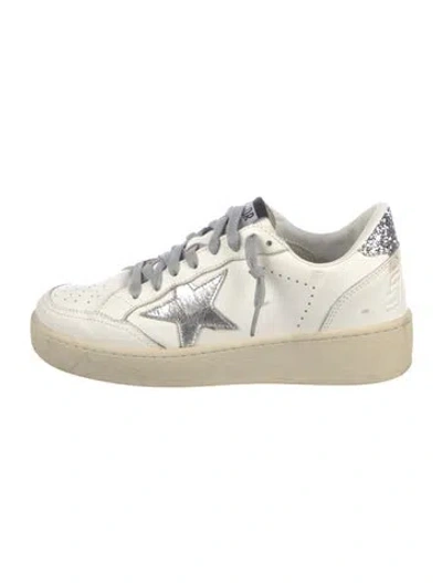 Pre-owned Golden Goose Leather Lasercut Accents Sneakers In White