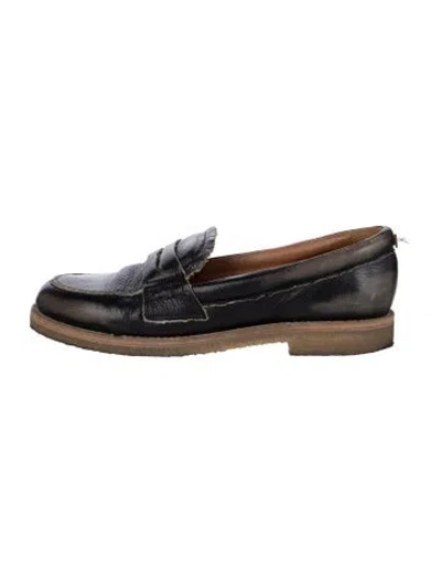 Pre-owned Golden Goose Leather Loafers In Black