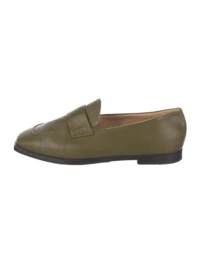 Pre-owned Golden Goose Leather Loafers In Green