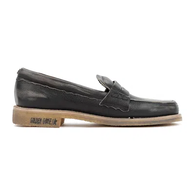 Golden Goose Leather Loafers Men In Black