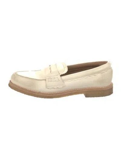 Pre-owned Golden Goose Leather Loafers In Neutral