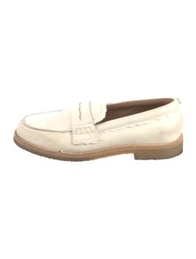 Pre-owned Golden Goose Leather Loafers In Neutral