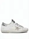 Golden Goose Leather Low-top Sneakers With Distressed Finish And Asymmetrical Metallic Accents In White