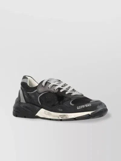 GOLDEN GOOSE LEATHER LOW TOP SNEAKERS WITH RAISED SOLE