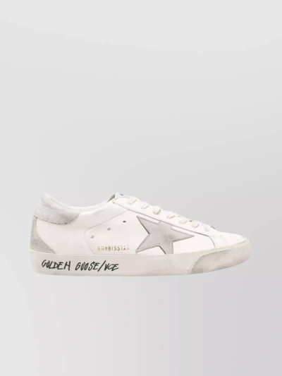 Golden Goose Leather Low Top Sneakers With Round Toe In White