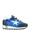 Golden Goose Blue/dark Kids' Running Marathon Suede And Mesh Low-top Trainers Eur 19 / 3 Uk In Blue