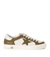 Golden Goose May Leather Upper Toe Star And Heel In Green