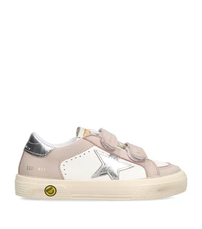 Golden Goose Kids' Leather May Sneakers In Pink