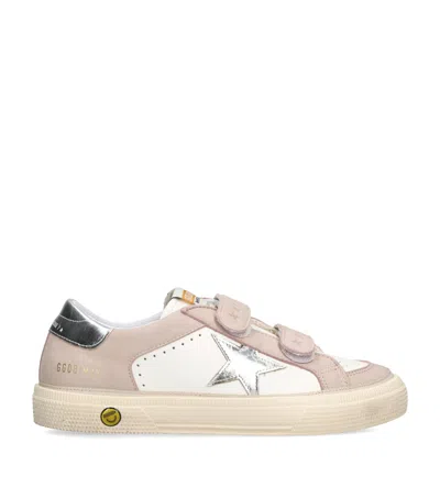 Golden Goose Kids' Leather May Sneakers In Pink