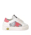 Golden Goose Silver Com Kids' May Star-embroidered Glitter Leather Low-top Trainers Eur 21 /5 Uk In Silver