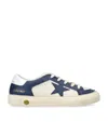 Golden Goose Girls Green Kids May Panelled Leather Low-top Trainers 6-9 Years In White