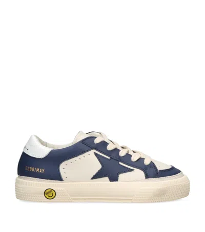 Golden Goose Kids' Leather May Sneakers In White