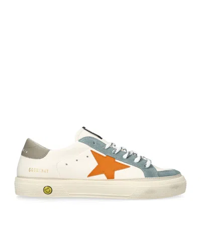 Golden Goose Kids' Star-patch Sneakers In White/comb