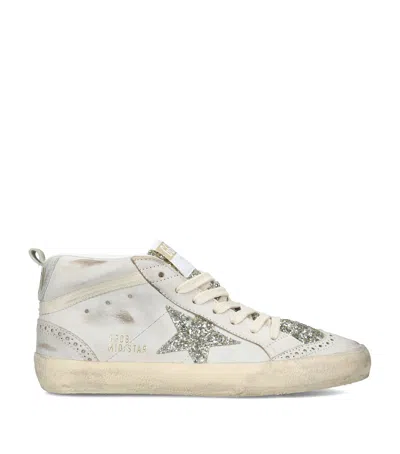 Golden Goose Leather Mid Star Sneakers In Neutral