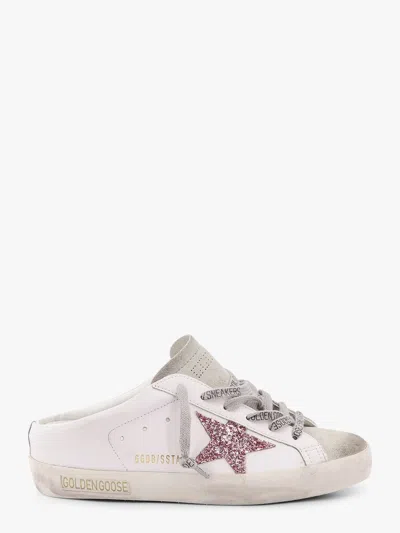 Golden Goose Leather Mule Trainers With Used Effect In Grey