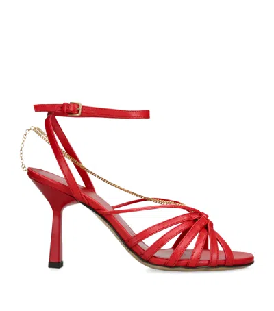 Golden Goose Leather Nico Heeled Sandals 90 In Red