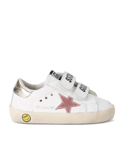 Golden Goose Kids' Leather Old School Sneakers In Gold