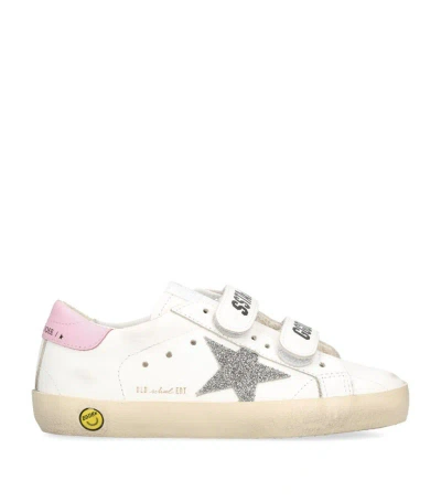 Golden Goose Kids' Leather Old School Sneakers In White
