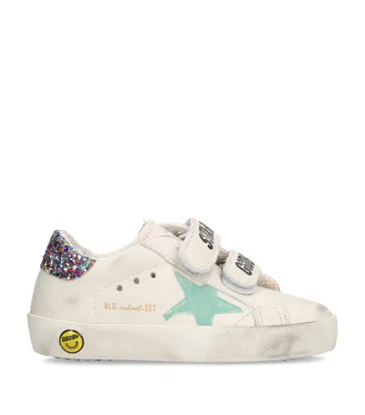 Golden Goose Kids' Leather Old School Sneakers In White/comb