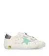 Golden Goose Old School Glitter Leather Sneakers In White