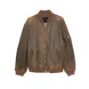 Golden Goose Lamb Leather Jacket With Long Sleeves And Pockets In Multi
