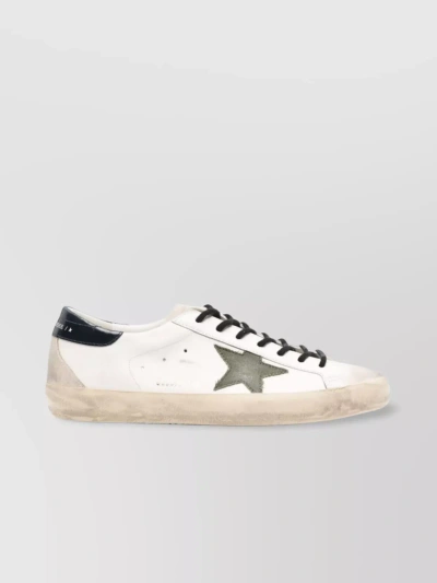 Golden Goose Super-star Distressed Leather Sneakers In White