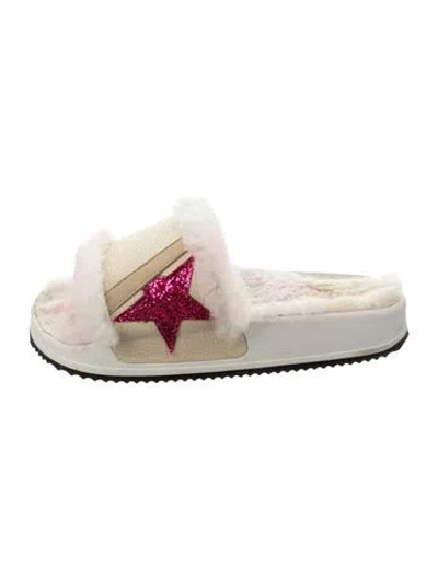 Pre-owned Golden Goose Leather Patterned Slides In Silver