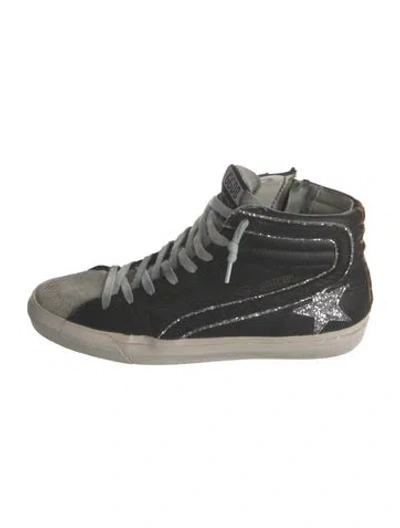 Pre-owned Golden Goose Leather Patterned Sneakers In Black