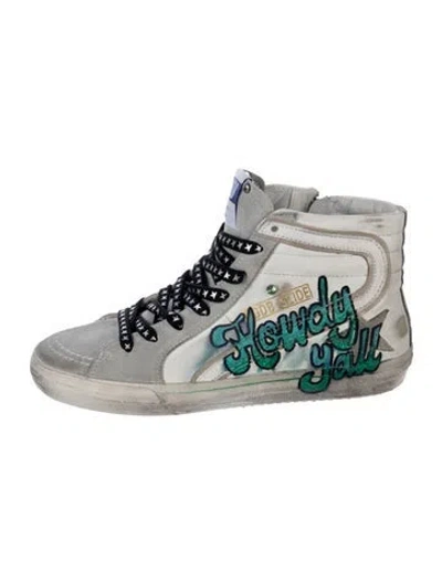 Pre-owned Golden Goose Leather Patterned Sneakers In White
