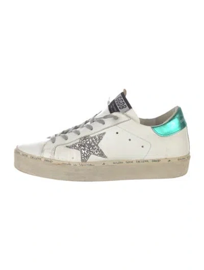 Pre-owned Golden Goose Leather Patterned Sneakers In White